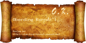 Oberding Kornél névjegykártya