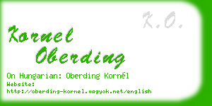 kornel oberding business card